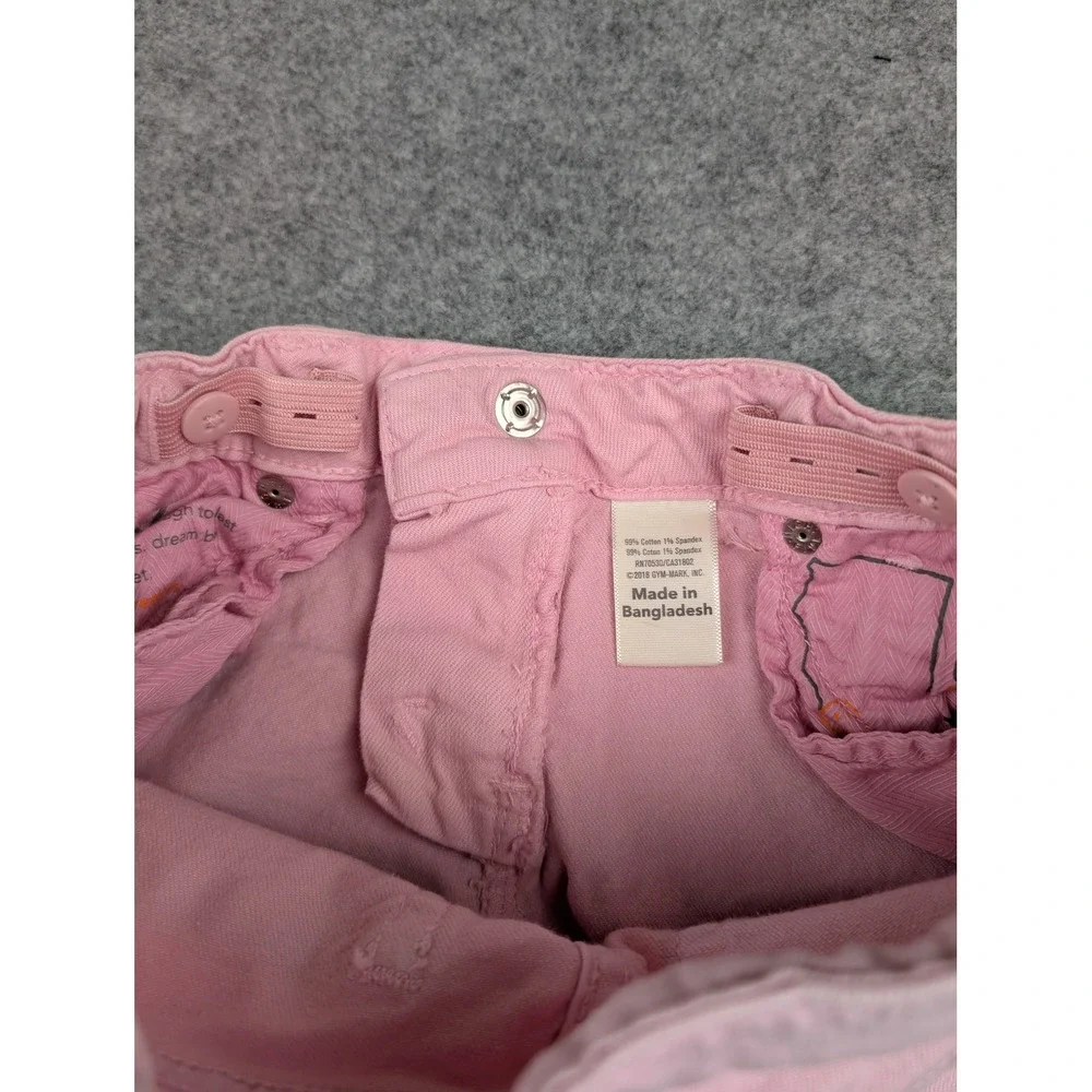 Gymboree Girls Pink Super Skinny Ruffle Side Trim Jeans Size 7 Adjustable Waist